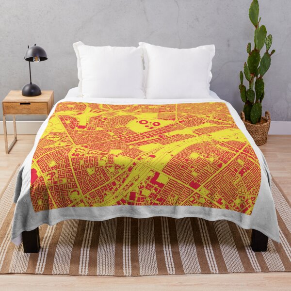 Item preview, Hand drawn city map red on yellow designed and sold by The Imperfect City.