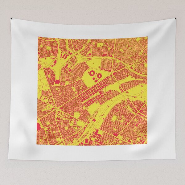 Item preview, Hand drawn city map red on yellow designed and sold by The Imperfect City.