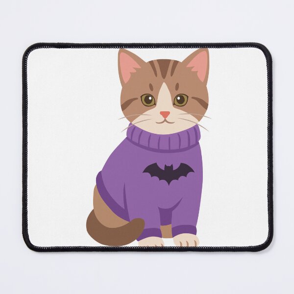 Item preview, Cute Halloween Cat in Purple Bat Sweater designed and sold by fadiyahmp.