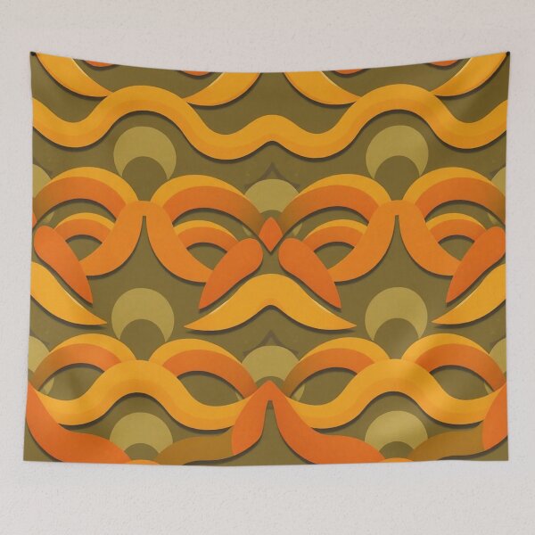 Item preview, Psychedelic Groovy Kaleidoscopic Orange Abstract Pattern designed and sold by IntelliMindDesigns.