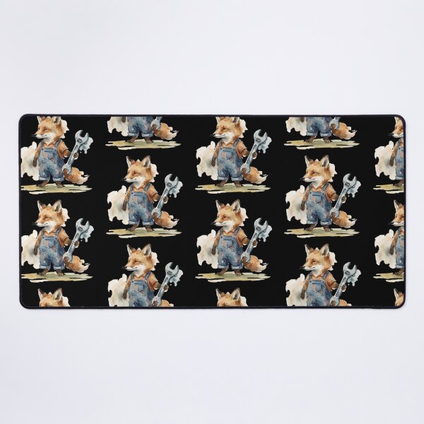 Item preview, Cute Mechanic Fox Holding Wrench Watercolor Art designed and sold by bvdesignart.