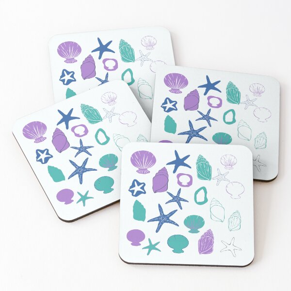 Item preview, Coastal Shells & Starfish Pattern designed and sold by Sagi Jane Art.