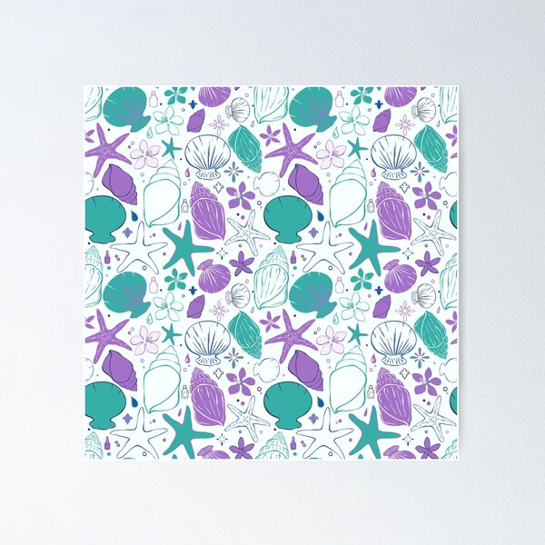 Item preview, Retro Ocean Shells Pattern designed and sold by Sagi Jane Art.