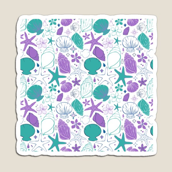 Item preview, Retro Ocean Shells Pattern designed and sold by Sagi Jane Art.