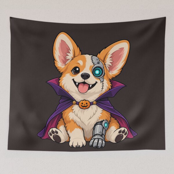 Item preview, Cute Cyber Corgi Vampire – Halloween Dog designed and sold by Thaivi Design.