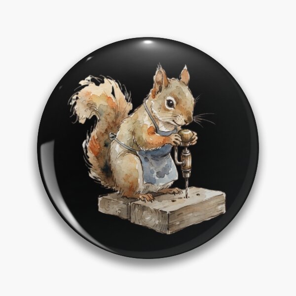 Item preview, Cute Watercolor Woodworking Squirrel Artisan Maker Crafting designed and sold by bvdesignart.