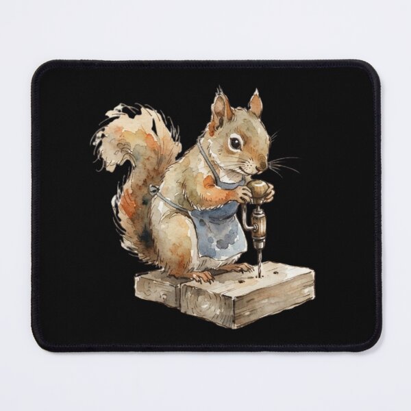 Item preview, Cute Watercolor Woodworking Squirrel Artisan Maker Crafting designed and sold by bvdesignart.
