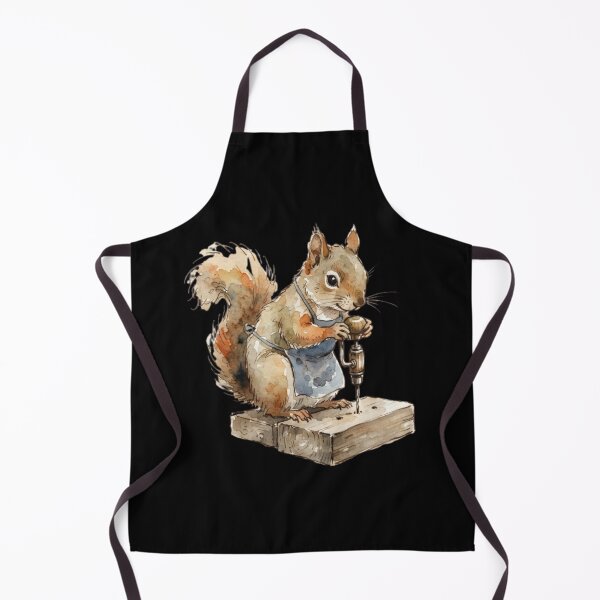 Item preview, Cute Watercolor Woodworking Squirrel Artisan Maker Crafting designed and sold by bvdesignart.