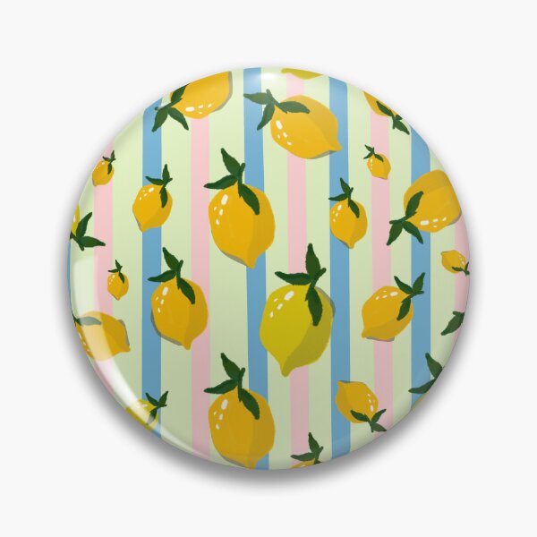 Item preview, Fresh yellow lemons seamless pattern on colorful pastel vertical stripes background designed and sold by Manyart13031992.
