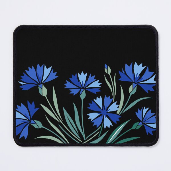 Item preview, Minimalist Abstract Cornflower Illustration with Blue Wildflowers designed and sold by ElegantOutlines.