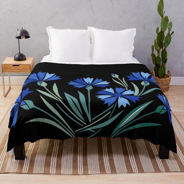 Item preview, Minimalist Abstract Cornflower Illustration with Blue Wildflowers designed and sold by ElegantOutlines.