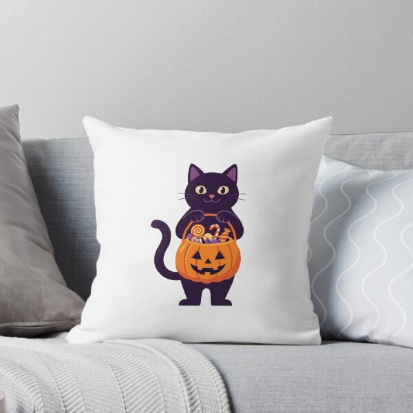 Item preview, Cute Black Cat Trick or Treat Halloween Pumpkin Bucket designed and sold by fadiyahmp.