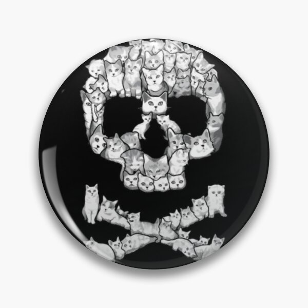 Item preview, Gothic Skull Crossbones Kitten Collage Art designed and sold by AnneMeaux.