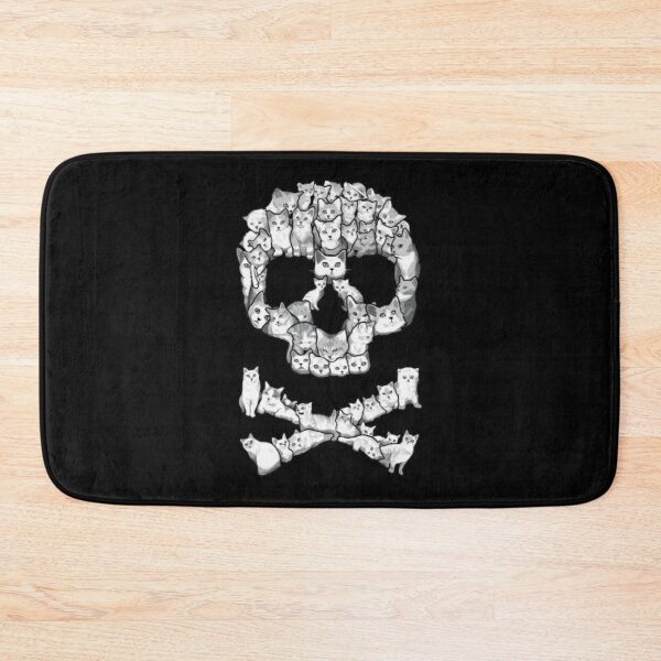 Item preview, Gothic Skull Crossbones Kitten Collage Art designed and sold by AnneMeaux.