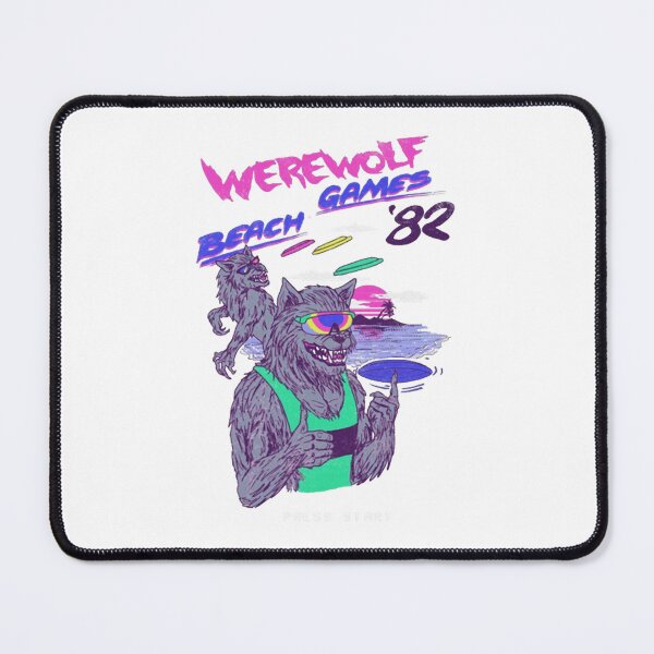 Item preview, Vaporwave Retro 80s Beach Werewolf Games designed and sold by AnneMeaux.