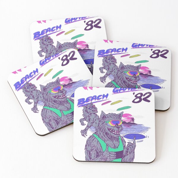 Item preview, Vaporwave Retro 80s Beach Werewolf Games designed and sold by AnneMeaux.