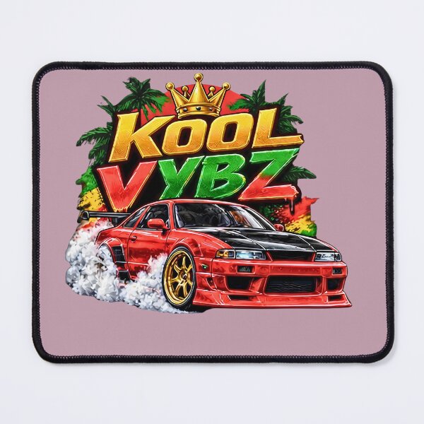 Item preview, Kool Vybz Red JDM Drift Car with Crown and Palm Trees designed and sold by digitalbob60.