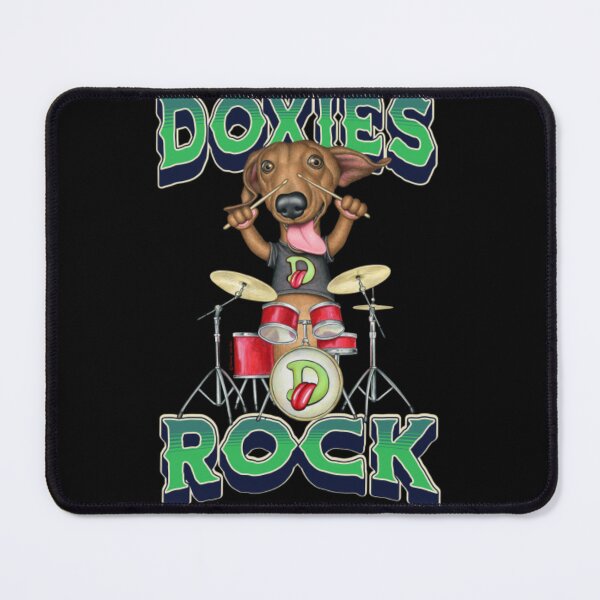 Item preview, Cute Dachshund Rock Drummer Cartoon Graphic designed and sold by DavenBenn.