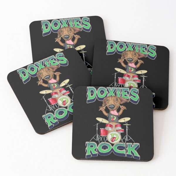 Item preview, Cute Dachshund Rock Drummer Cartoon Graphic designed and sold by DavenBenn.
