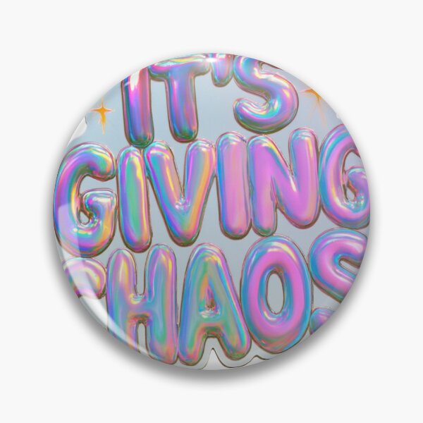 Item preview, It's Giving Chaos Iridescent Bubble Letters designed and sold by NicolasGlowArt.