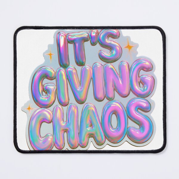 Item preview, It's Giving Chaos Iridescent Bubble Letters designed and sold by NicolasGlowArt.