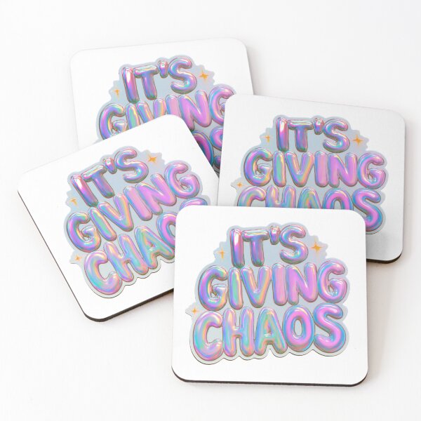Item preview, It's Giving Chaos Iridescent Bubble Letters designed and sold by NicolasGlowArt.