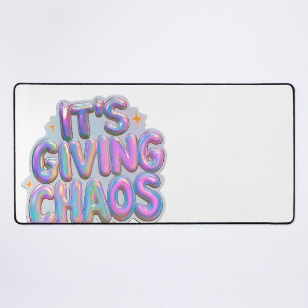 Item preview, It's Giving Chaos Iridescent Bubble Letters designed and sold by NicolasGlowArt.
