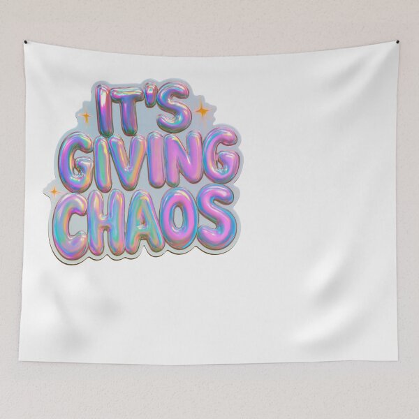 Item preview, It's Giving Chaos Iridescent Bubble Letters designed and sold by NicolasGlowArt.