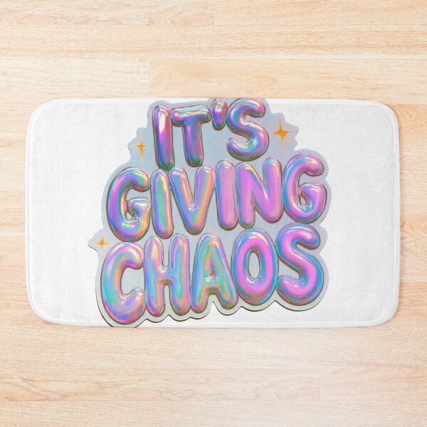 Item preview, It's Giving Chaos Iridescent Bubble Letters designed and sold by NicolasGlowArt.