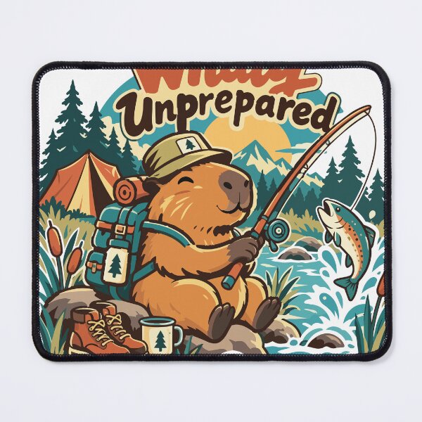 Item preview, Wildly Unprepared Funny Capybara Fishing Camping designed and sold by Summit Folk Studio.