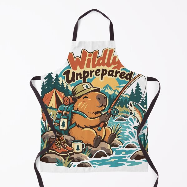 Item preview, Wildly Unprepared Funny Capybara Fishing Camping designed and sold by Summit Folk Studio.