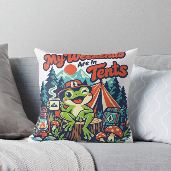 Item preview, My Weekends Tents Funny Frog Camping Pun designed and sold by Summit Folk Studio.
