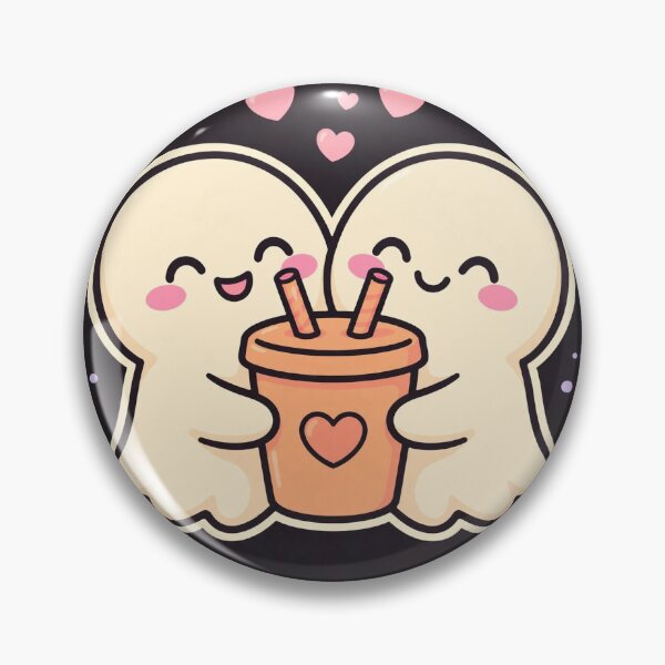 Item preview, Two Ghosts Sharing Coffee Sticker | But First Boos Best Friends Tee designed and sold by WaferHouseGoods.