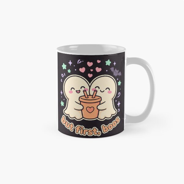 Item preview, Two Ghosts Sharing Coffee Sticker | But First Boos Best Friends Tee designed and sold by WaferHouseGoods.