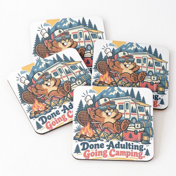 Item preview, Cool Camping Bear RV Campfire Adventure designed and sold by Summit Folk Studio.
