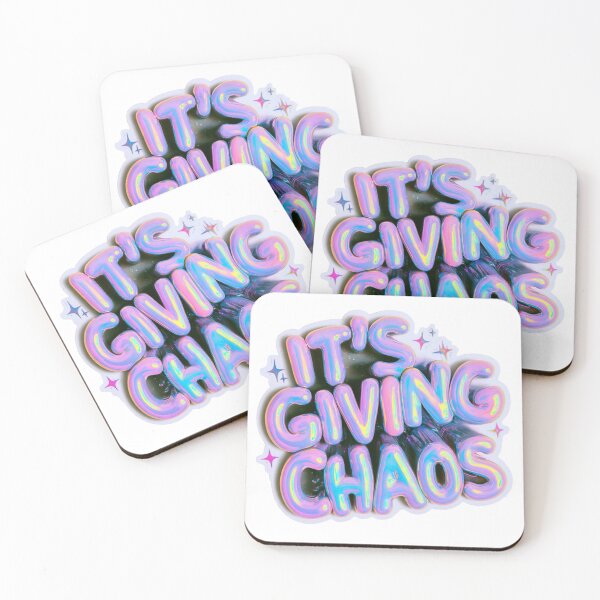 Item preview, It's Giving Chaos Iridescent Bubble Letters designed and sold by NicolasGlowArt.