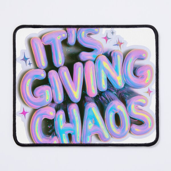 Item preview, It's Giving Chaos Iridescent Bubble Letters designed and sold by NicolasGlowArt.