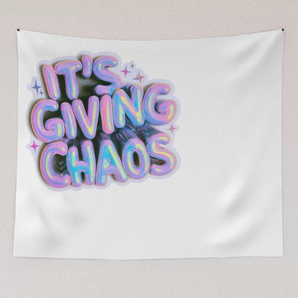 Item preview, It's Giving Chaos Iridescent Bubble Letters designed and sold by NicolasGlowArt.