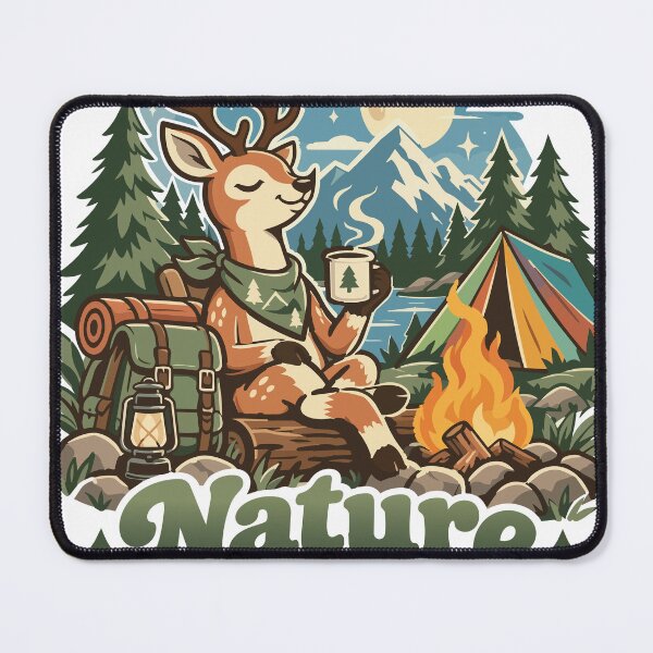 Item preview, Peaceful Deer Camping Under Moonlight designed and sold by Summit Folk Studio.