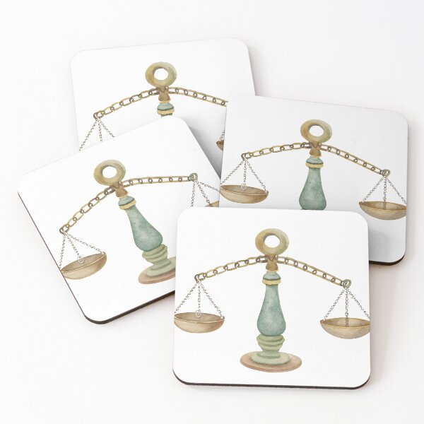 Item preview, Watercolor Vintage Golden Balance Scales designed and sold by AlinaMel.