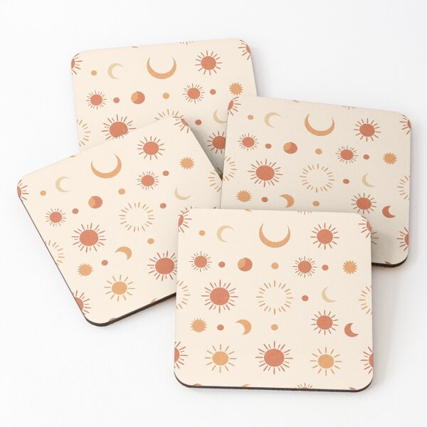 Item preview, Warm Terracotta Folk Sun and Star Pattern designed and sold by IntelliMindDesigns.