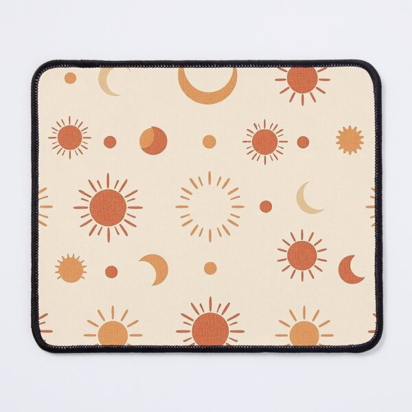 Item preview, Warm Terracotta Folk Sun and Star Pattern designed and sold by IntelliMindDesigns.
