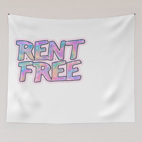 Item preview, Rent Free Holographic Bubble Letter Aesthetic designed and sold by NicolasGlowArt.