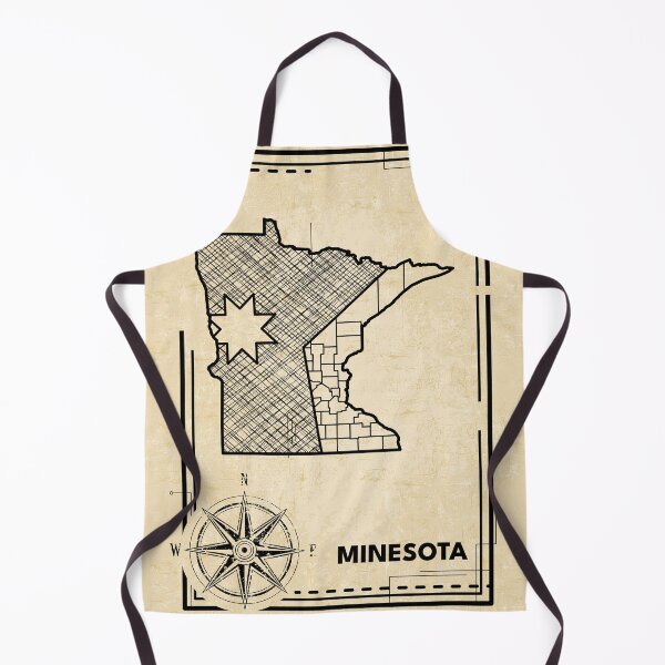 Item preview, Vintage Minnesota Map Geometric Star Line Art designed and sold by chaaval.