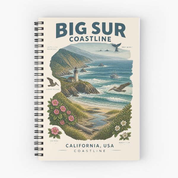 Item preview, Big Sur Coastline, California, USA [1930s WPA Travel Poster] designed and sold by elektronen.