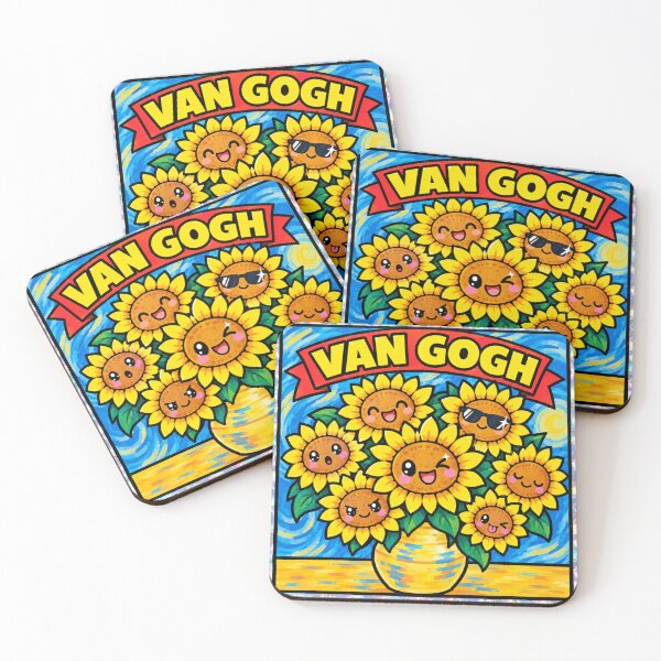 Item preview, Van Gogh Sunflowers Kawaii Retro Sticker Art designed and sold by POP-BAY-JP.
