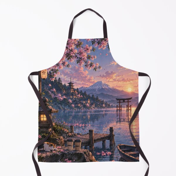 Item preview, Sakura Sunset at Mount Fuji – Japanese Lake Landscape designed and sold by H-Tsvetkova.