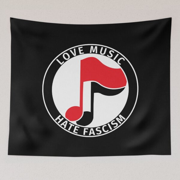 Item preview, Antifa logo love music hate fascism designed and sold by herocityartwotk.