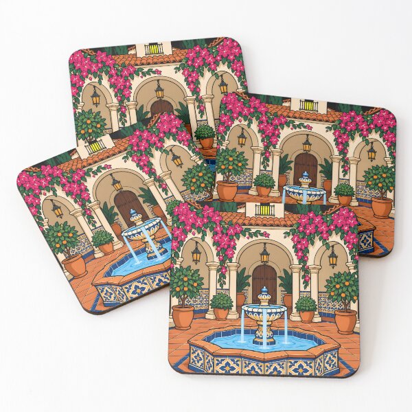 Item preview, Courtyard of Tiles designed and sold by DrawingAndText.