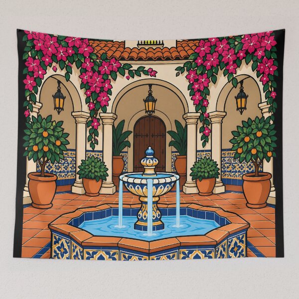 Item preview, Courtyard of Tiles designed and sold by DrawingAndText.